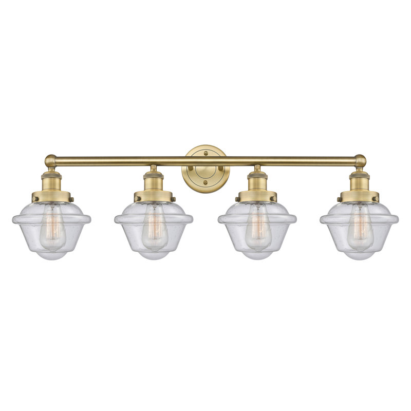 Grourke 4 - Light Dimmable Vanity Light, Seedy, Brushed Brass