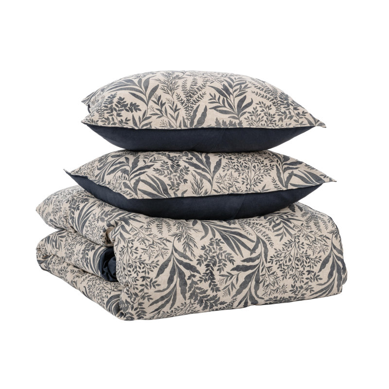 Mulberry Linen Duvet Cover Set, Denim Blue, King