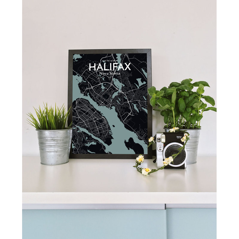 Halifax City Map - No Frame Print, 43 cm H x 28 cm W