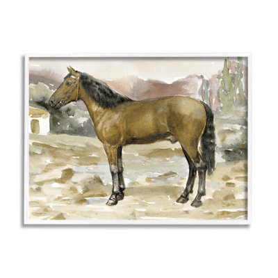Scène de campagne champêtre brun - Peinture