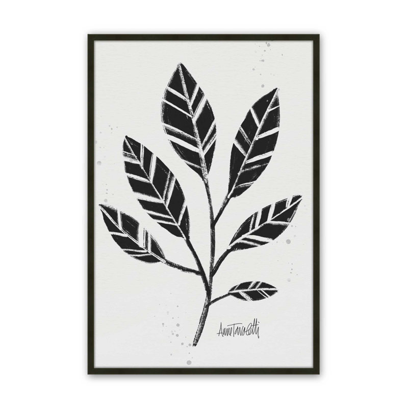 et botanique III, Encadrement ouvert, noir satiné, H 21 po x l 17 po