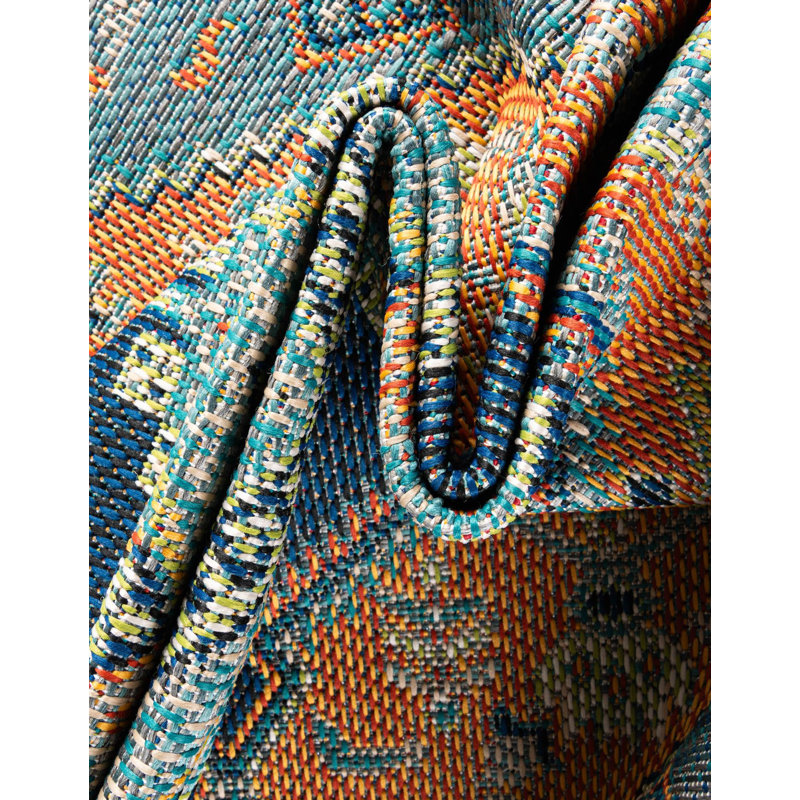 Tapis intérieur / extérieur Felipe Marlenia, Rectangle 7 pi 10 po x 10 pi
