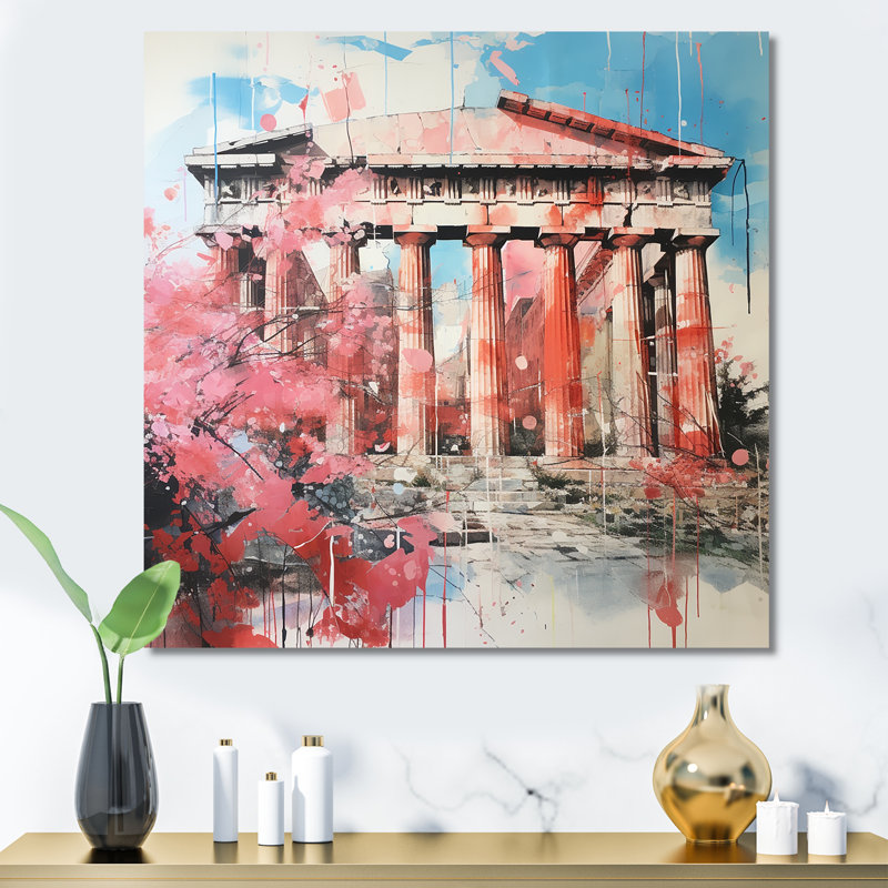 Ruines anciennes, Athènes I - art mural Athènes, H 30 po x l 30 po x P 1,5 po, Toile tendue
