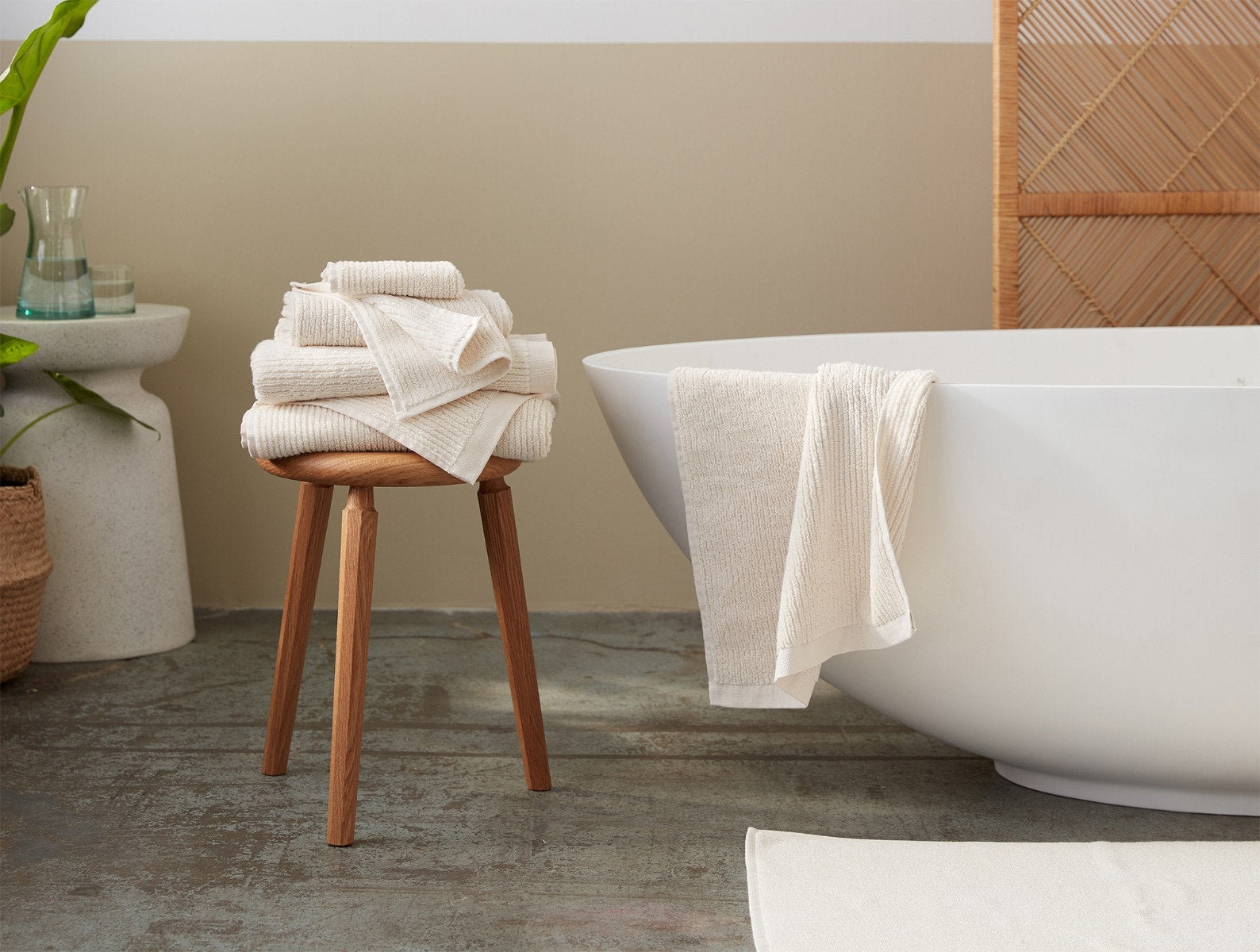 Temescal 6-Piece Organic Cotton Towel Set, Undyed, Bath Towel