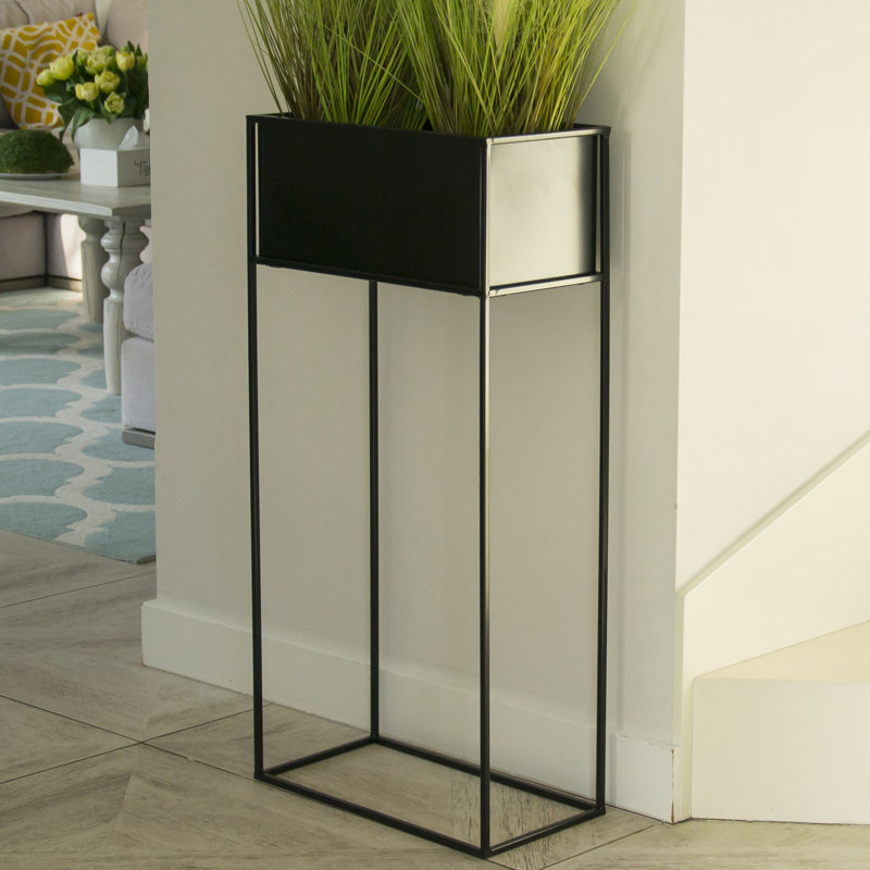 Woulk Metal Plant Stand, Black, 70cm H x 64cm W x 24cm D