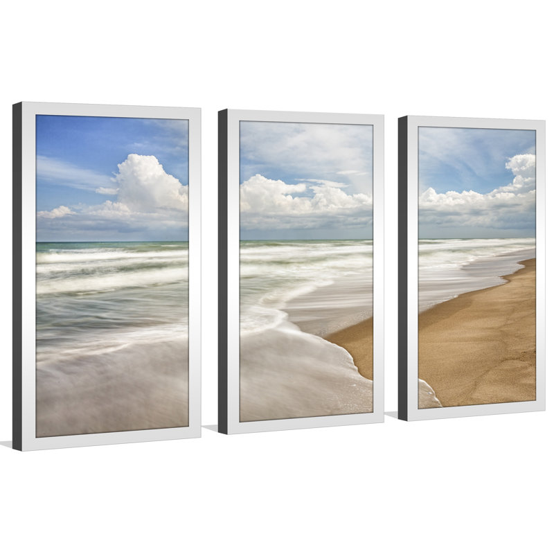 « beach 2 », ensemble de 3 reproductions de photos encadrées, H 33,5 po x l 52,5 po x P 1 po