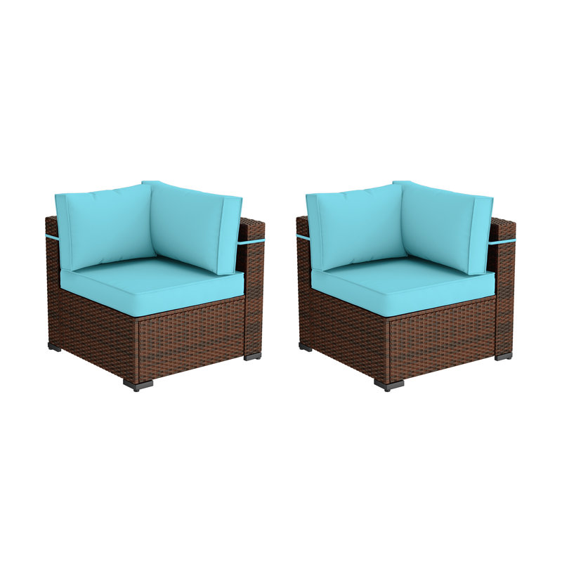 Wicker Outdoor Patio Sofa, Blue