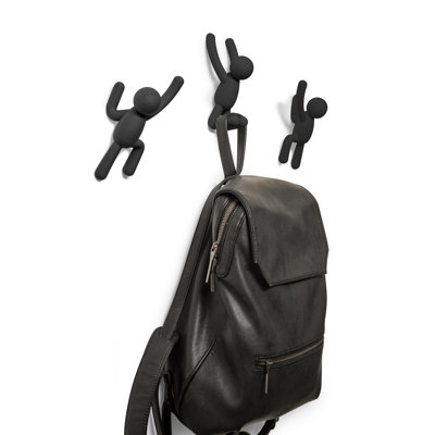 Buddy Wall Mounted Coat Hooks, Decorative Single Hangers for Entryway, Bedroom, Set of 3