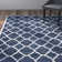 Carolene Hand Tufted Wool/Cotton/Latex Geometric Rug in Blue/Ivory