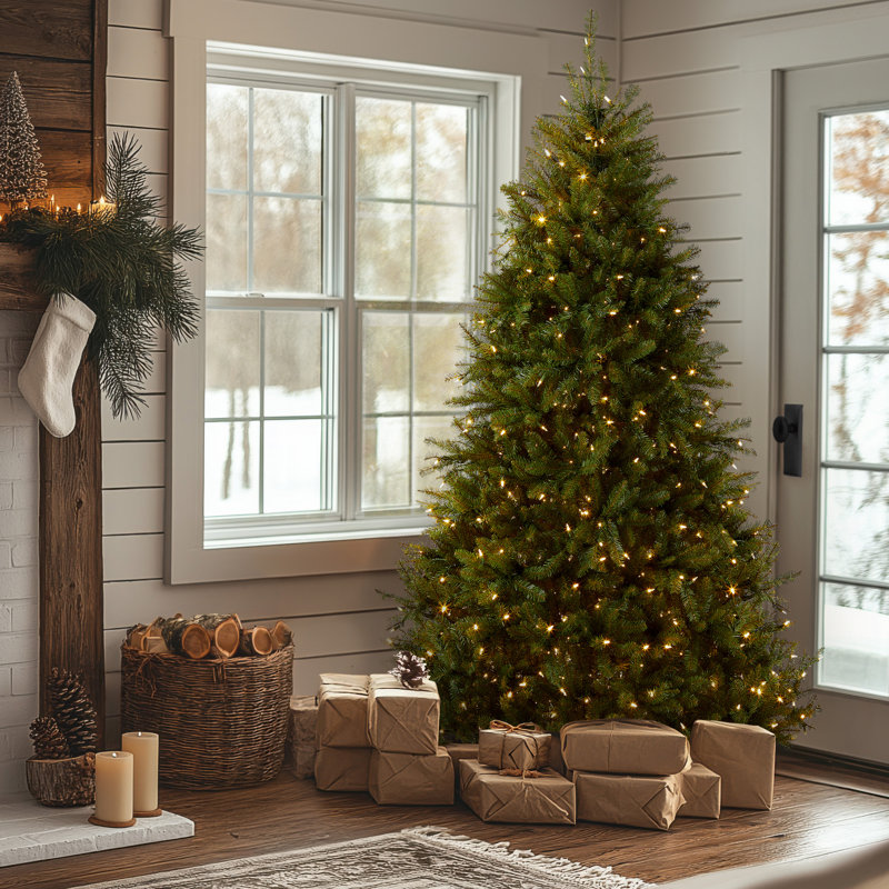 Dunhill 9' Green Fir Artificial Christmas Tree with 900 Color + Clear Lights