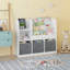 Bibliothèque et bibliothèque, bibliothèque multifonctionnelle avec 3 tiroirs pliables en tissu