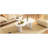 Easy Assembly Nesting Coffee Table Set Of 2, Cream Style Cloud Coffee Table With Round Small Side Table,  Irregular Center Table With Thick Legs For Living Room, White