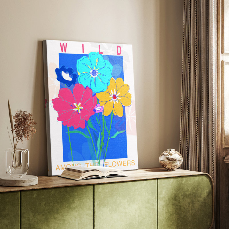 Bouquet de fleurs sauvages Pop - galerie Cavas sur mesure, H 18 po x l 12 po