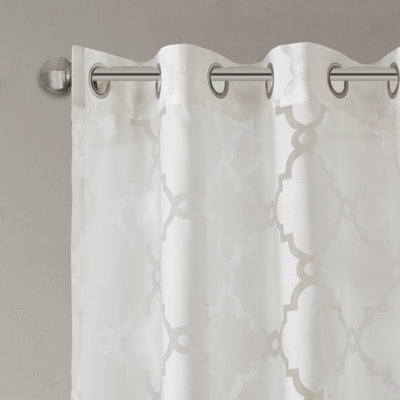 Eden Fretwork Burnout Sheer Single Curtain Panel