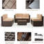 Ensemble de conversation modulaire en rotin 7 pièces avec foyer-2005392538-2005392537