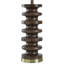 Walnut Ridge Table Lamp - Fishbone Polyresin and Aged Brass Body - Heathered Brown Shade