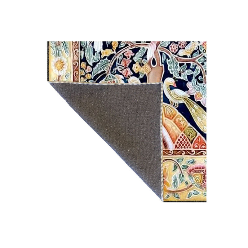 Tapis décoratif tissé à motif floral lavable à la machine, Tapis de couloir 4 pi 11 po x 9 pi 10 po inclus