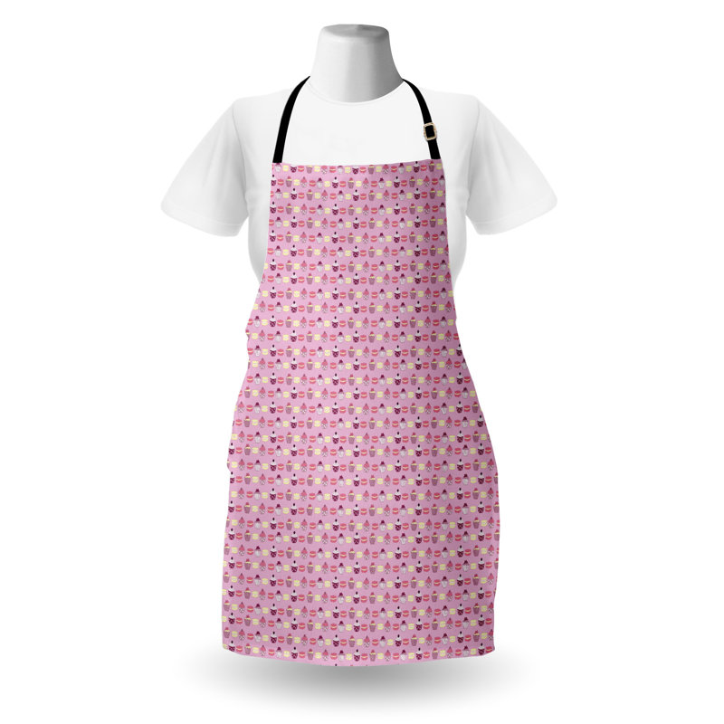 East Urban Home Cupcakes Tablier unisexe Muffin Macaron Cookies taille adulte rose multicolore