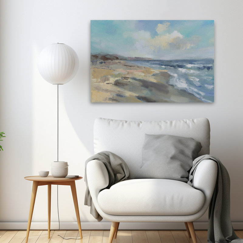 Plage contemporaine et côtière du matin, H 36 po x l 24 po