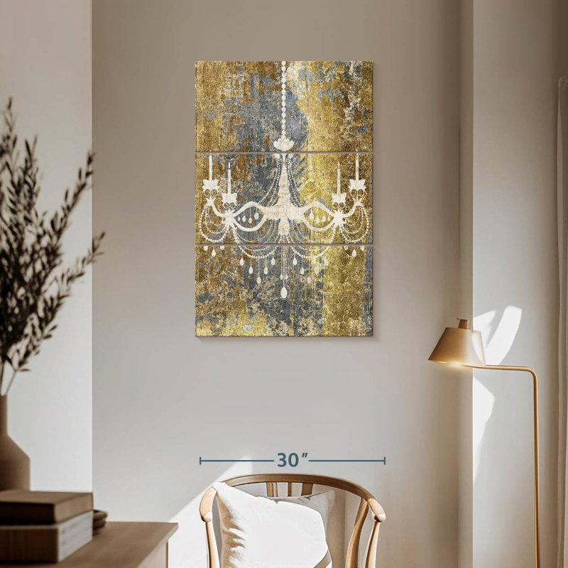 Lustre doré Kerner, H 57 po x l 36 po