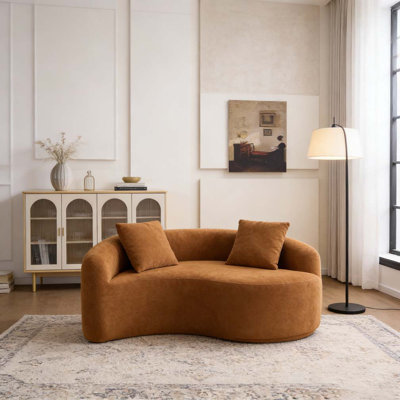 Boneless Curved Chenille Sectional Sofa