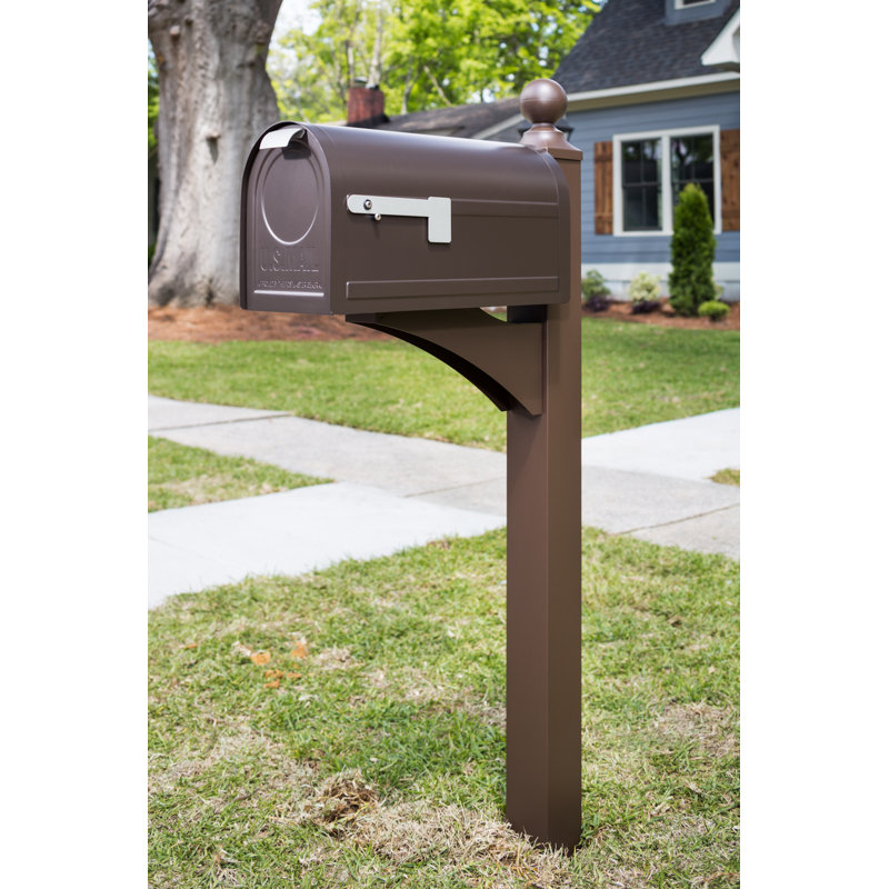 Landover 56.4'' Venetian Bronze Aluminum Mailbox Post