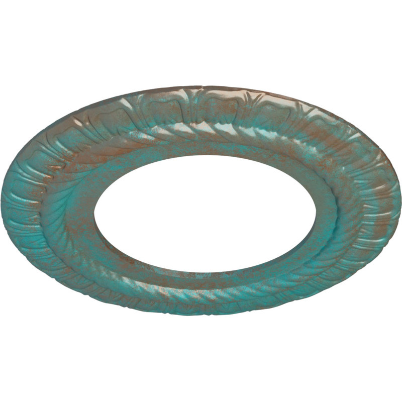 Médaillon de plafond Endurathane Shakuras, DO 9 po x P 1 3/8 po (convient aux auvents jusqu'à 1 3/8 po), fini craquelé Americana peint à la main