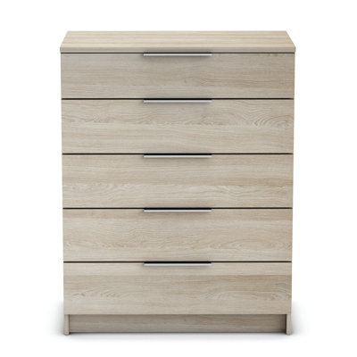 Cheatwood Solid Wood 80cm W 5 - Drawer Chest of Drawers