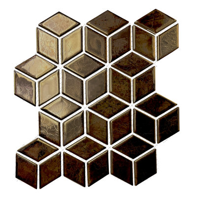 Hudson Rhombus 10-1/4 in. x 11-3/4 in. Porcelain Mosaic Tile