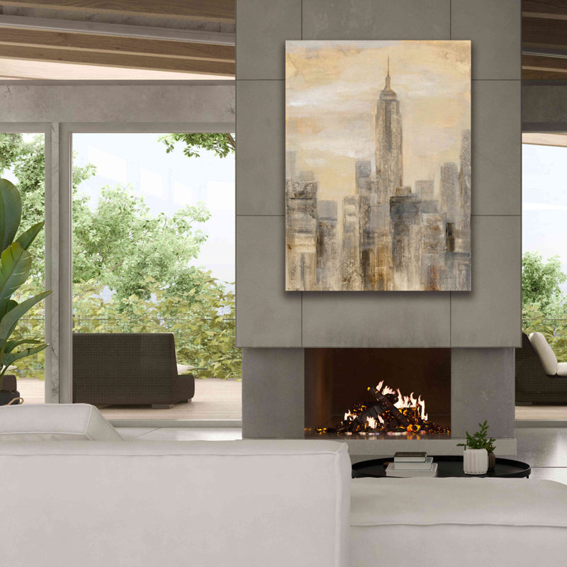 «City Blocks II» par Silvia Vassileva, art mural sur toile, H 54 po x l 40 po x P 1,5 po