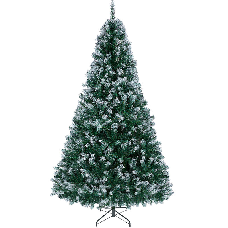 Green Spruce Flocked/Frosted Christmas Tree, 6 ft