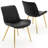 Modern Faux Leather Dining Chairs Set of 2, Upholstered Dining Side Chairs with Metal Legs, Comfort Backrest Chair For Kitchen Dining Room Cafe-1543726459-1543726457