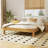 Solid Wood Bed Frame with Slatted Support, No Springs Required, Easy Assembly, Sturdy Center Leg-1874110817-1874110831