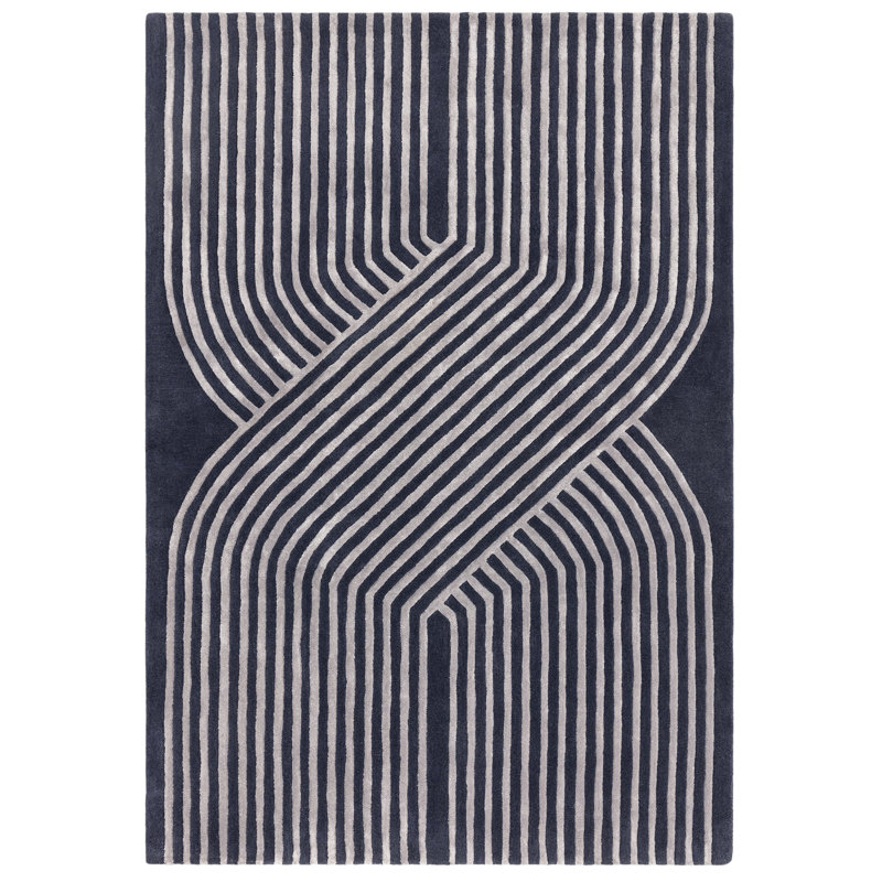 Burnest Hand Tufted Wool Navy Rug, Rectangle 160 x 230cm