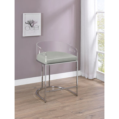 Peter Upholstered Counter Stool with Metal Frame