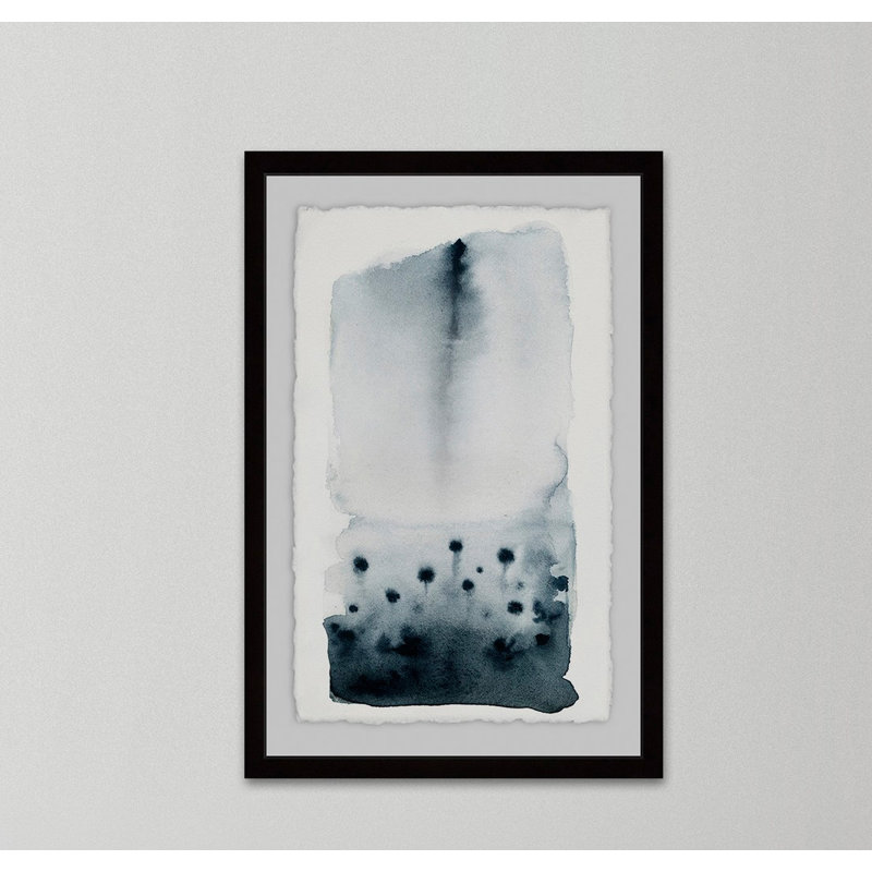 « craie blue », reproduction de peinture à l’aquarelle encadrée, H 24 po x l 16 po x P 1,5 po