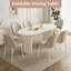 Extendable Drop-Leaf Dining Table with Fluted Pedestal Base, Cream , Table Only