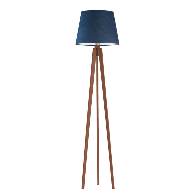 Jamya 158 H cm Tripod Floor Lamp, Navy/White Inside, Red