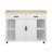 47 inch Kitchen Island with Extendable Dining Table, Rubber Wood Veneer Kitchen Table with Internal Storage Rack, Power Outlet, Kitchen island with Storage 2 Drawers 2 Cabinet, White-133773358