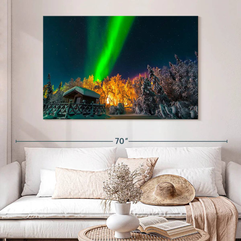 Alvord Wintry Lapland Northern Lights, H 34 po x l 51 po
