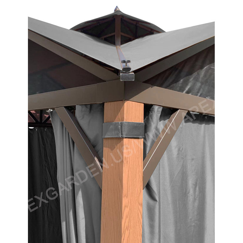Gray 10' x 10' Privacy Curtain Set for Gazebo