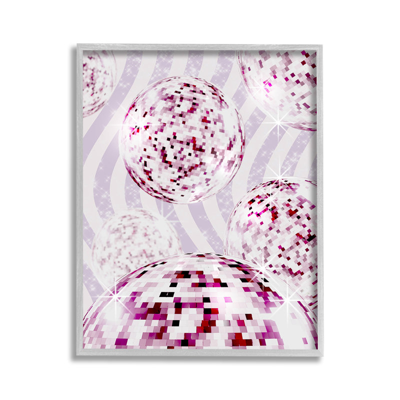 GlamDiscoonStripesGicleeArtbyZiweiLi, Estampe numérique Farmhouse, H 14 po x l 11 po