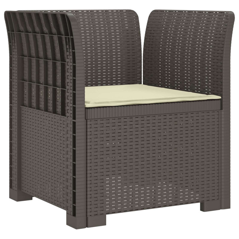 Outdoor Lounge Chair with Cushions, Cream, Light Grey