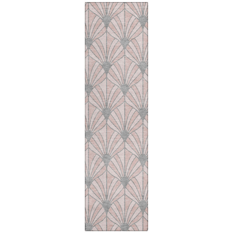 Machine Washable Indoor/Outdoor Lipman ACN2426 Mid-Century Modern Rug, Runner 2'3" x 7'6"