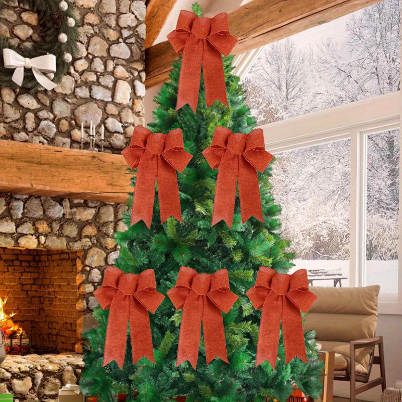 6 pièces de décoration de Noël, nœuds d'arbre de Noël faits à la main, décorations de Noël pour la maison
