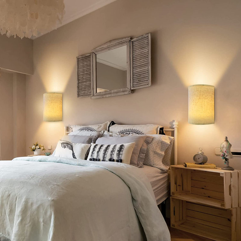 Battery Powered LED Flush Mounted Sconce (Set of 2)