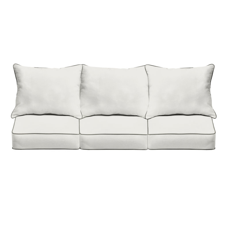 Ensemble de coussin et coussin d'extérieur Sunbrella, L 22,5 po x P 22,5 po x H 5 po, Sunbrella - Toile naturelle