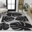 Tapis d'intérieur / extérieur noir / gris Colgin Classic Beach Stripe and Monstera Leaf-1016219709