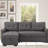 Linen Reversible Sleeper Sectional Sofa With Storage Chaise-1374282743-1374282736-1374282738