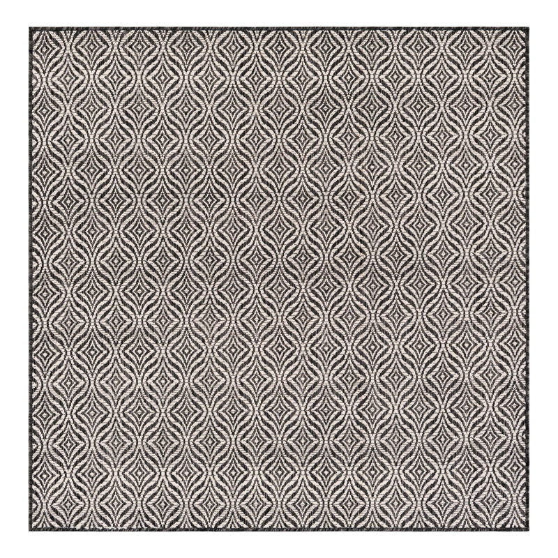 Tapis gris anthracite / ivoire Alishba, Square 5'3"